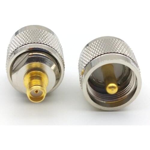 2-50Pcs BRASS PL259 UHF plug male TO SMA female RF adapter CONNECTOR