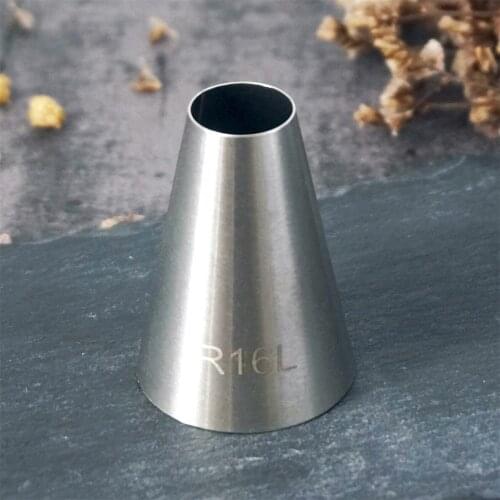 #R16L Round Piping Nozzles Large Size Pastry Icing Tips Cup Cake Chocolate Baking Decorating Tools Stainless Steel