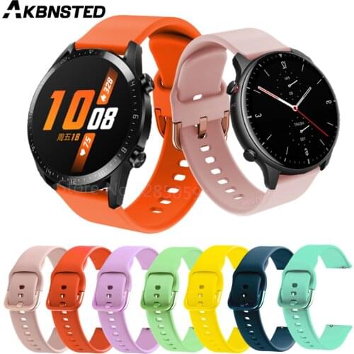AKBNSTED Watch Band For Huami Amazfit GTR 2/2e/42/47mm Wrist Strap For Huawei Watch GT 2 46mm/Pro Bracelet Silicone Band Correa