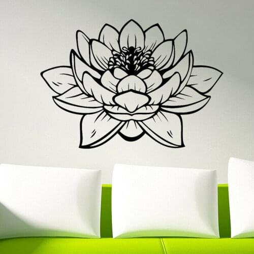 Luxuriant Lotus Wall Stickers Yoga Home Decor Wall Decal Vinyl Waterproof for Yoga Studio Nursery Room Decoration Wallpaper X370