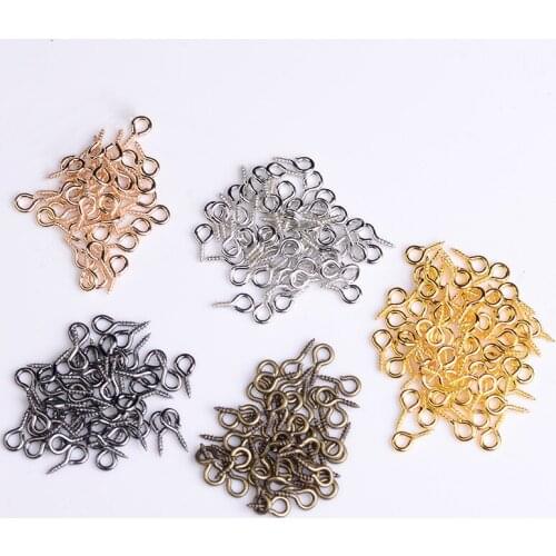200 Pieces Small Tiny Mini Eye Pins Bead Eyelets Screw Threaded Clasps Hooks Jewelry Findings For Making