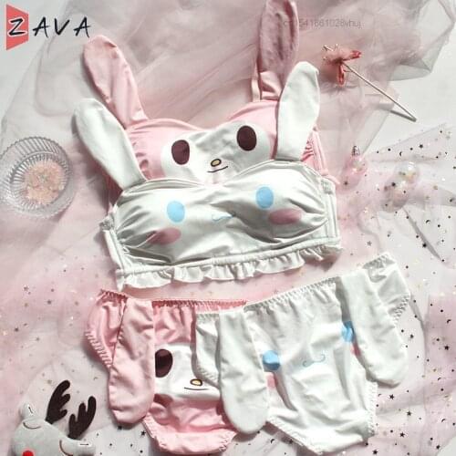 Cute Set Sexy Lingerie Y2k Women Kawaii Cartoon Cosplay Sweet Girls Bra Cotton Cinnamorolled Melodyed Underwear Panties Clothes