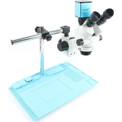 Autofocus SONY IMX290 HDMI Camera Simul Focal 3.5X-90X Zoom Trinocular Stereo Microscope 144 LED For Industrial Inspection