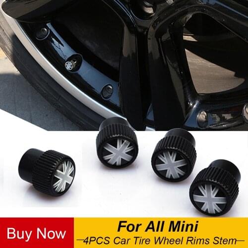 Universal 4PCS Union Jack Car Tire Wheel Rims Stem Air Valve Caps Case Cover For Mini Cooper JCW Countryman Clubman Car Styling