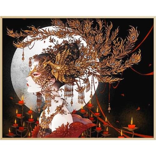 Girl Needlework,DIY living room Cross stitch,Sets For Embroidery kit Full embroidery Cross-Stitching Silk & Cotton threads