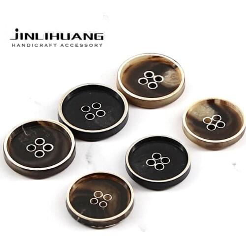 10pcs Black Urea Resin 4-Holes Sweater Buttons Matt Round Jacket Suit Coat Sewing button for Clothing Decorative Handmade DIY