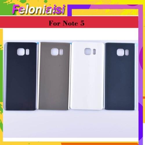 10Pcs/lot For Samsung Galaxy Note5 Note 5 N920 N920F Housing Battery Door Rear Back Glass Cover Case Chassis Shell