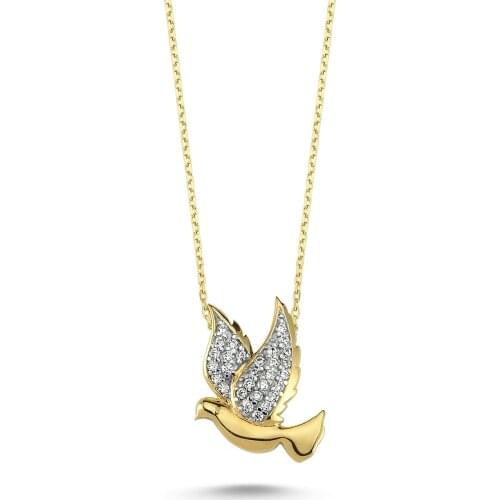 14k Gold Bird Design Pendant, Necklace