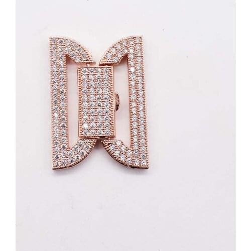 2pcs/lot 33x23mm Womens High Qualit Classic Zircon, multi-row bracelet clasp accessories