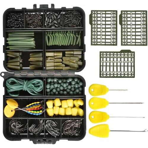 265Pcs Carp Fishing Tackle Terminal accessories with Lead Clips Quick change swivel Baiting Needles Carp quick link rigs tool