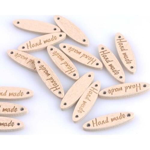 50Pcs natural color Wooden Buttons Sewing Scrapbooking Handmade Buttons mixed 8x28mm