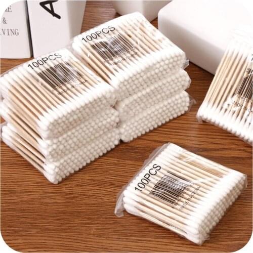 500 Pcs Double Head Cotton Swab Women Makeup Cotton Buds Tip For Medical Wood Sticks Nose Ears Cleaning Health Care Tools