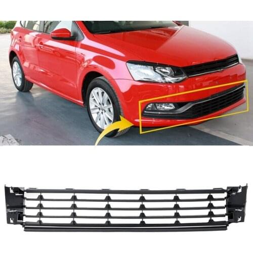 6R0853677A9B9 Auto Front Bumper Lower Center Grille Cover Racing Grill Moulding Trim for Polo 2014 2015 2016 2017