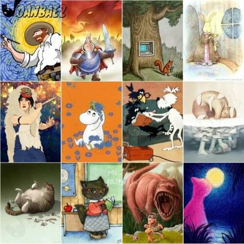 Fat Cat Diamond Painting Dinosaur Animal Cross Stitch Embroidery 5D Diy Mosaic Kit Hand Inlaid Home Decoration Accessories