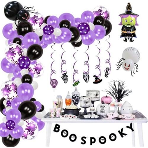 Halloween Aluminum Film Balloon Pumpkin Head Skull Bat Spider Witch Balloon Happy Halloween Balloon Party Decoration