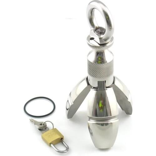 Adjustable Anal Plug,Stainless Steel Stretching Anal Dilator Plug,Anal Extension Toys No Condom Masturbation Sex Erotic Toys