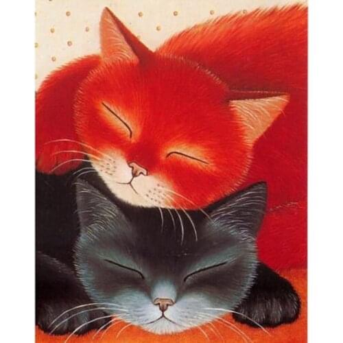 ARMYQZ Diamond Painting Cross Stitch "Two Cute Cat" 5D DIY Diamond Embroidery Full Square/round Rhinestone Of Picture