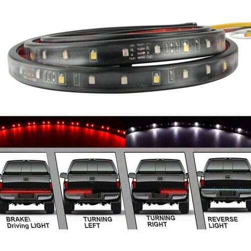 AU04 -60 Inch Triple Row Truck Tailgate Led Strip Light Bar with Reverse Brake Turn Signal for Jeep Pickup Suv for Dodge