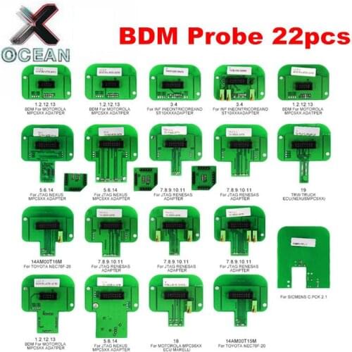 BDM Probe Adapters 22pcs/set ECU RAMP For V7.020 V5.017 BDM100/CMD100/FGTECH V54 BDM Frame Full Sets ECU Programmer best quality