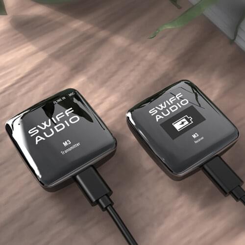 Swiff Audio M3 Wireless Microphone System, Transmitter and Receiver For Video Shooting, Live Streaming, Guitar Performance