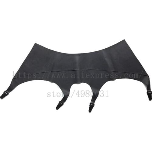 Fast delivery within 2days suspender belt womens black Fetish latex garters belt made of 0.4mm natural latex materials
