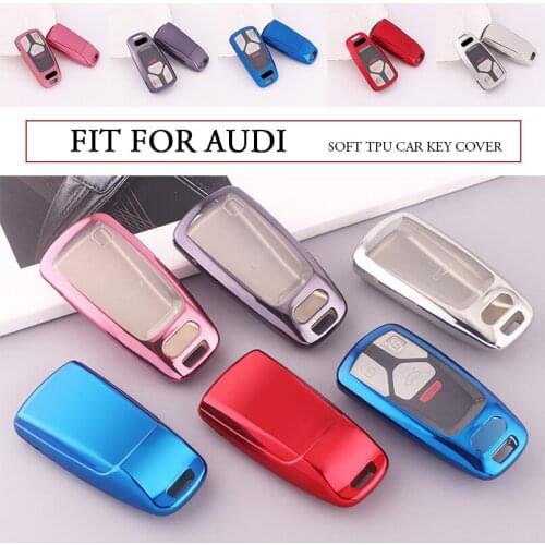 3 Buttons Full Sealed Soft TPU Car Remote Key Case Fob Cover Holder For Audi Q7 A4L TTS TT