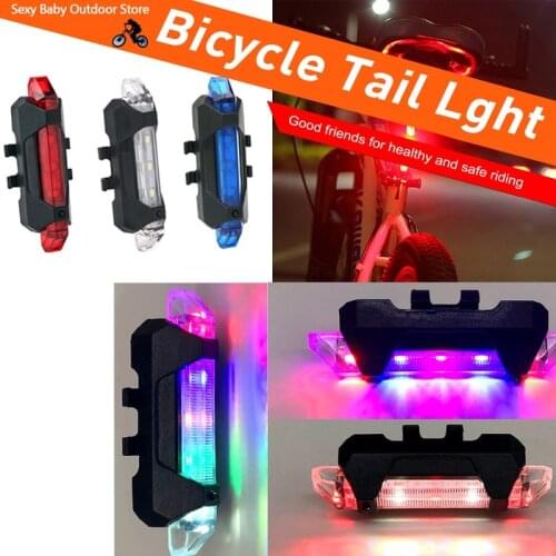 Colorful Bicycle TailLight LED Waterproof Rear Lamp Mountain USB Taillamp Bike Accessories Cycling Safety Warning Light