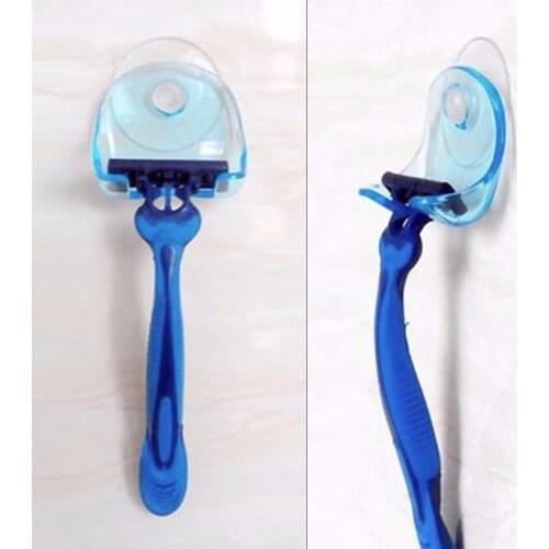 1pc Razor Holder Rack Suction Cup Bathroom Storage Shaver Rack Wall Razor Shelves Hangers Sucker Hook Storage Tools