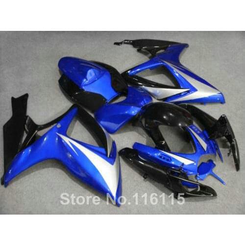 Injection mold custom fairing kit for SUZUKI GSXR 600 750 K6 K7 2006 2007 blue white black GSX-R600 GSX-R750 fairings set 06 07