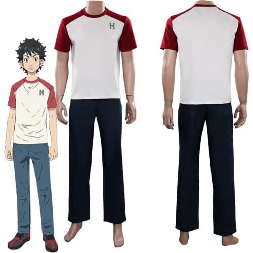 Tokyo Revengers Cosplay Takemichi Hanagaki Cosplay Costume Shirt Pants Uniform Suit