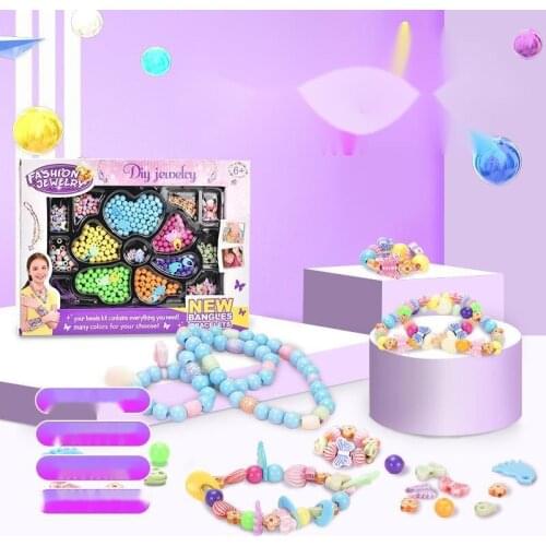 Colorful DIY Bracelet Toys For Girl Jewelry Making Kids Hama Beads Set Educational 3D Puzzle Beads Toys Puzzle