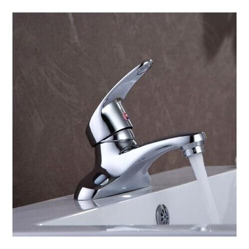 L17298 - Luxury Deck Mounted Chrome Color Brass Washbasin Faucet