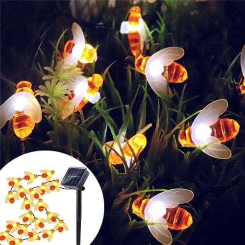 Solar Light 30/50 LED Honey Bees Solar Outdoor Light String Garden Fence Lawn Path Holiday Decoration Waterproof Xmas Solar Lamp