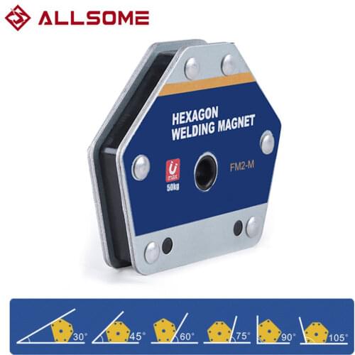 ALLSOME 4PCS Magnetic Welding Fixer Holders 30°,45°,60°,75°, 90°,135°Multi-angle Neodymium Magnet Holding Auxiliary Locator Tool
