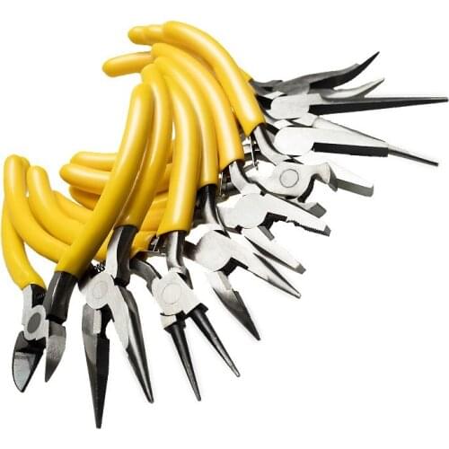 1Pcs Yellow Multifunctional Pliers Needle Nose Pliers Wire Cutter Long Nose Pliers Jewelry Making Industrial Pipe Repair Tool