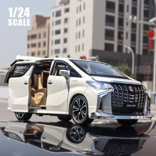 1/24 Toyota Alphard MVP Simulation Alloy Car Model Decoration Diecast & Toys Vehicles Collections Childrens Kids Birthday Gifts