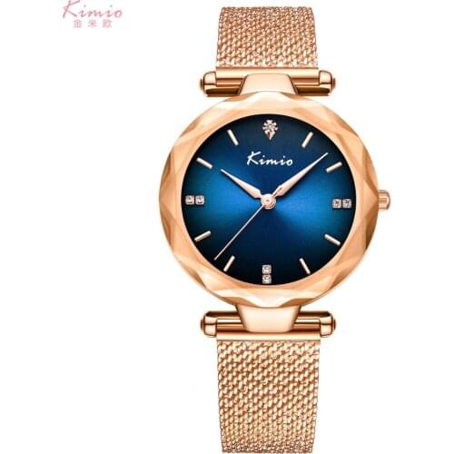 Alloy Case Stainless Steel Strap Curved Glass Kimio Fashion Lady Watches