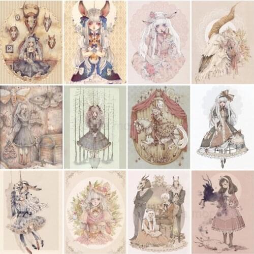 Cartoon Lolita Dress Girl Mosaic Art Pattern 5D Diy Diamond Painting Home Decor Picture of Rhinestone Cross Stitch Handmade Gift