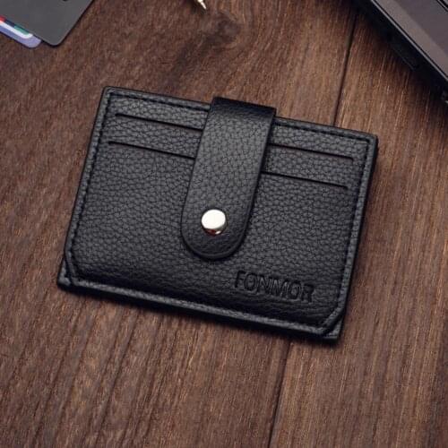 Men Mini PU Leather Card Bag Holder Purse ID Credit Card Holder Wallet Best Sale-WT