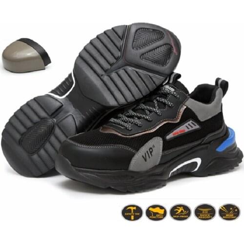 Classic Retro Work Shoes Men Sneaker Steel Toe Safety Shoes Puncture-Proof Designer Sneakers Male Indestructible Work Boots