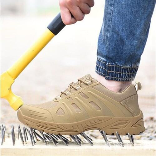 Men Summer Steel Toe Work Shoes Puncture Proof Safety Shoes Male Waterproof Breathable Casual Industrial Boots Outdoor Sneakers