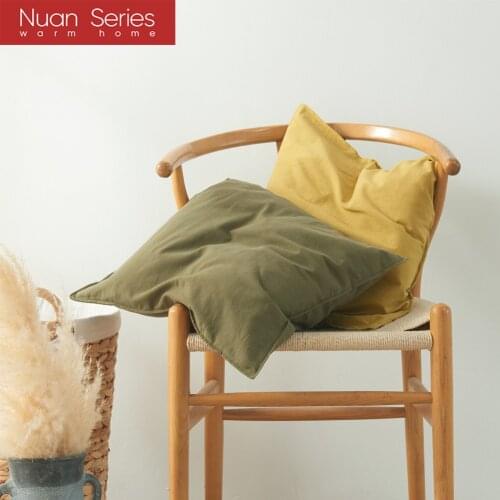 Plain Cushion Cover 45x45cm/30x50cm Cotton Linen Pillow Cover Yellow Green Fringed For Home Decoration Bed Sofa Couch