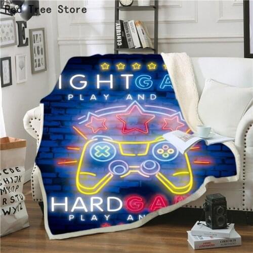 3D Print Throw Blanket Hot Cartoon Gamepad Gamer Flannel Blankets Bedding Bedspread Home Textiles Luxury Adult Kids Baby Gift
