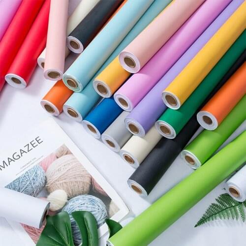 Pure Color PVC Thick Waterproof Wall Sticker Vinyl Sticker Wallpaper Roll Living Room Kitchen Dining Table Home Decoration