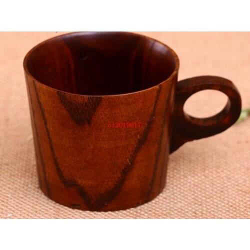 Wholesale wooden coffee cup with ears coffee cup jujube wood cup
