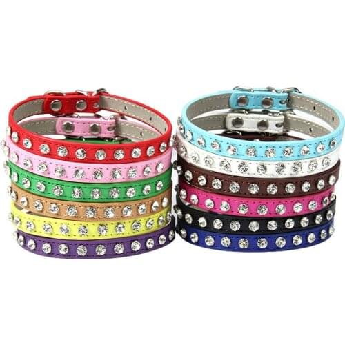 Dog Collars & Leashes Collar Pet Supplies Cat Puppy Collar traction 12Color Diamond dog cat collar DIY Accessories