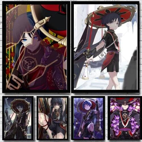 HOT Anime Games Genshin Impact Scaramouche Painting Poster Home Decor Collectible Decorative Art Image Gifts