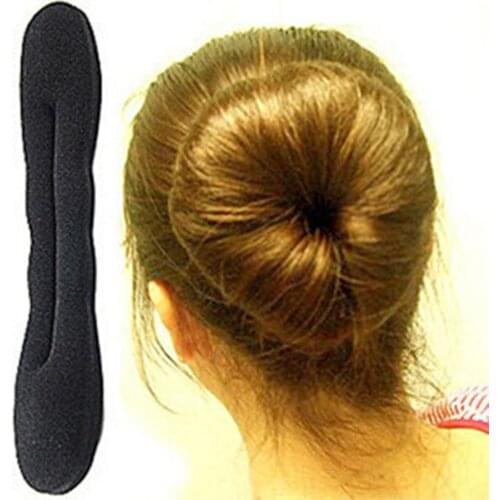 Girls Women Hairband Nylon Sponge Taenia Headbands Hair Donut Hairdisk Device Quick Messy Bun Hairstyle Hats