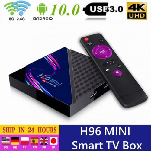 Smart TV Box H96 Mini V8 Android 10.0 RK3328A 4K 3D Media Player 2160P 1080P Up To 60fps Video Decoder H96mini Set Top Box