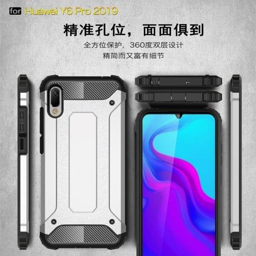 For Huawei Y6 Pro 2019 Strong Hybrid Tough Shockproof Armor Phone Back Case For Huawei Y6Pro 2019 Hard Rugged Impact Cover Funda